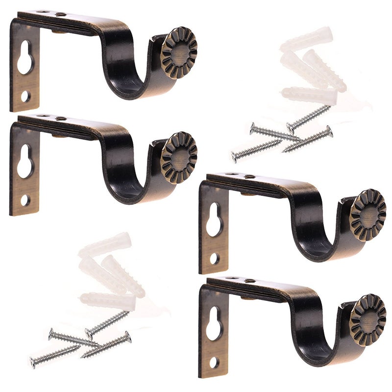 Ogrmar Bronze Color Heavy Duty Curtain Rod Brackets for 3/4 or 5/8 Inch Rod 4 Pack (Bronze) - Image 1
